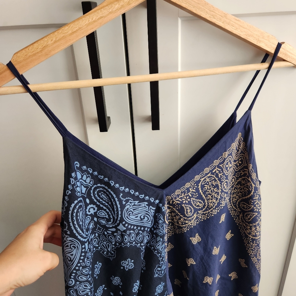 Anthropologie Holding Horses Blue Bandana Dress Midi XS - Picture 7 of 12